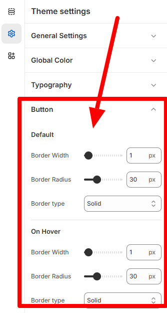 Button Settings Screenshot